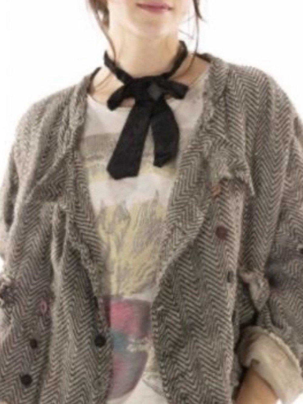 Magnolia Pearl Declan Jacket 472 Mathis Cropped Cotton Brown, OS - Picture 10 of 11